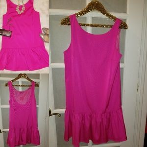 BCBGeneration Pink Drop Waist Dress